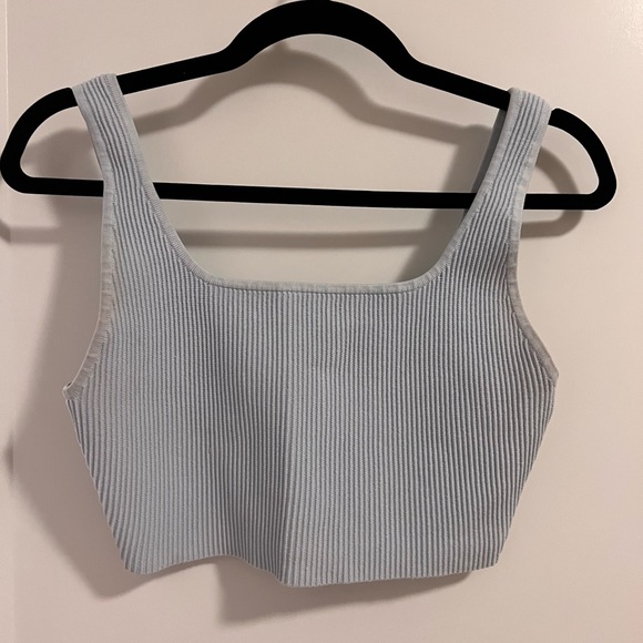 Babaton Sculpt Knit Tank Top Light Blue Medium - Picture 1 of 4